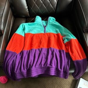 A.LAB Teal and Purple Fleece Jacket